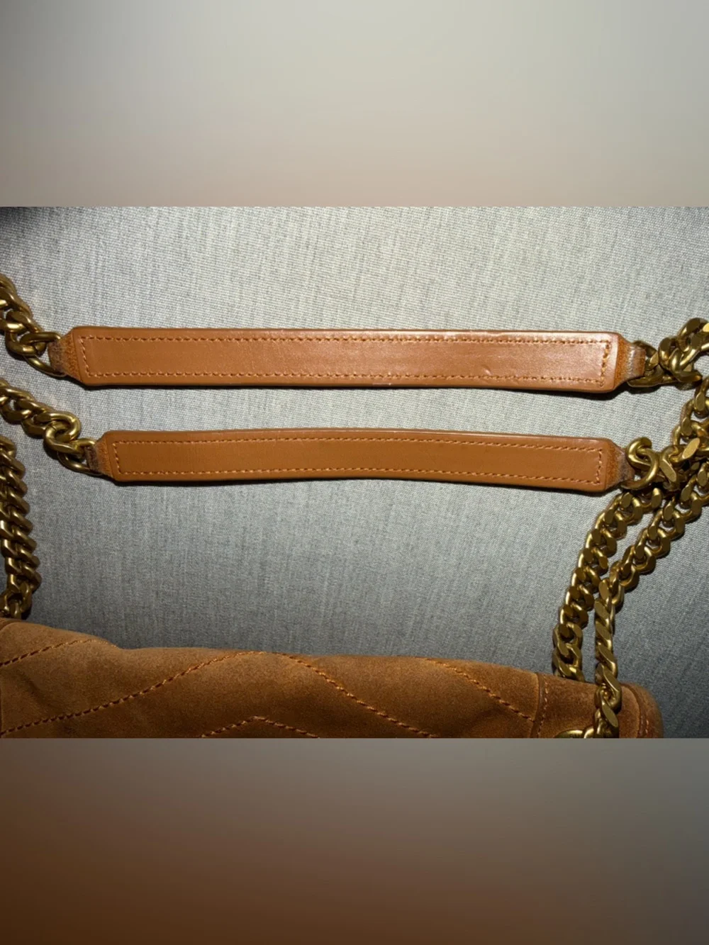 YSL Saint Laurent Cognac/Tan Suede Handbag - Picture 10 of 16